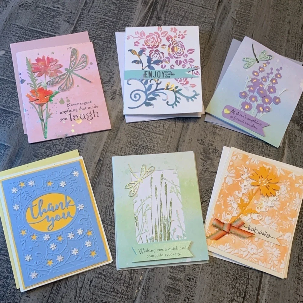 Handcrafted Greeting Cards & Envelopes, 5.5”x4.5”, 6 Cards, NIB